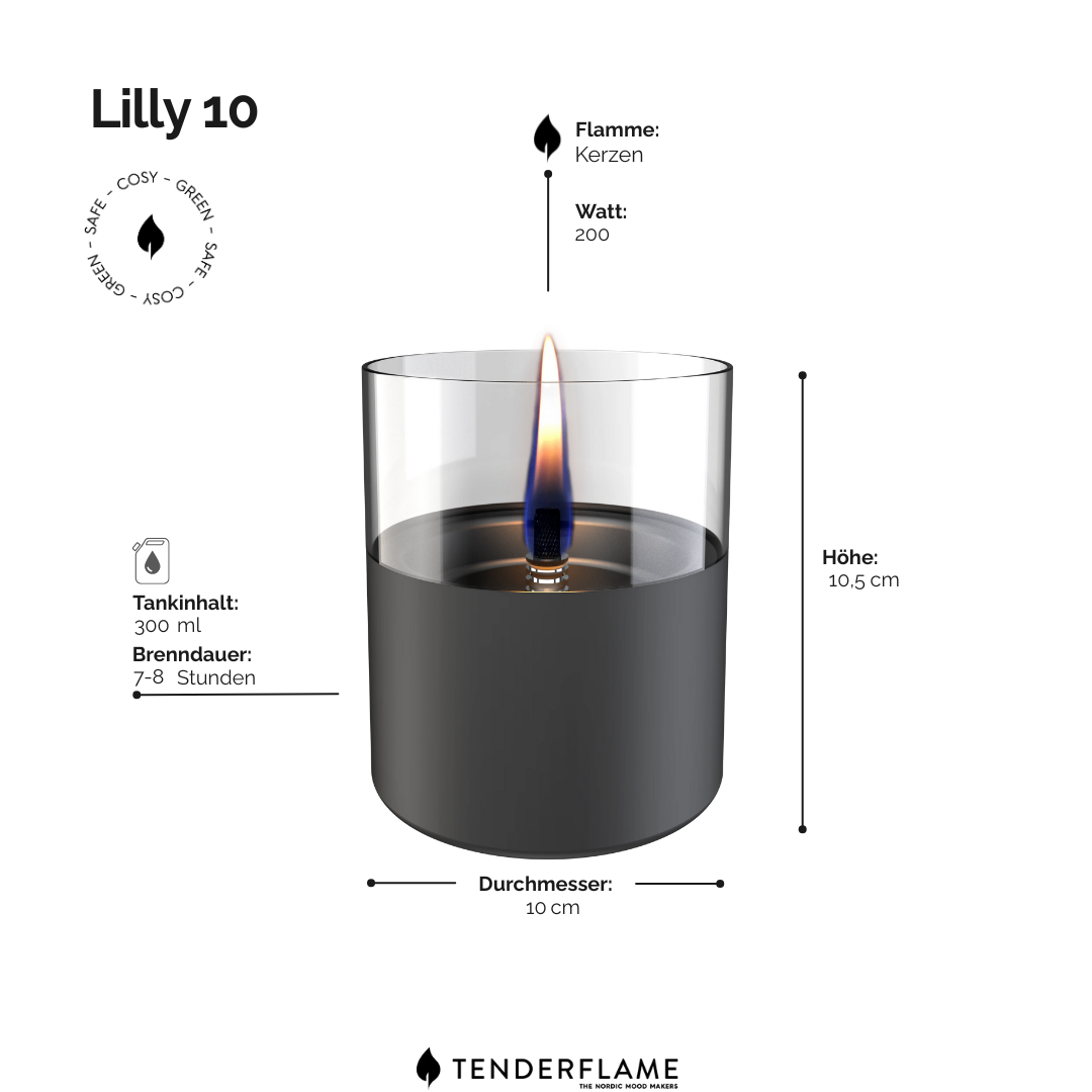Tischkamin Lilly dunkelgrau