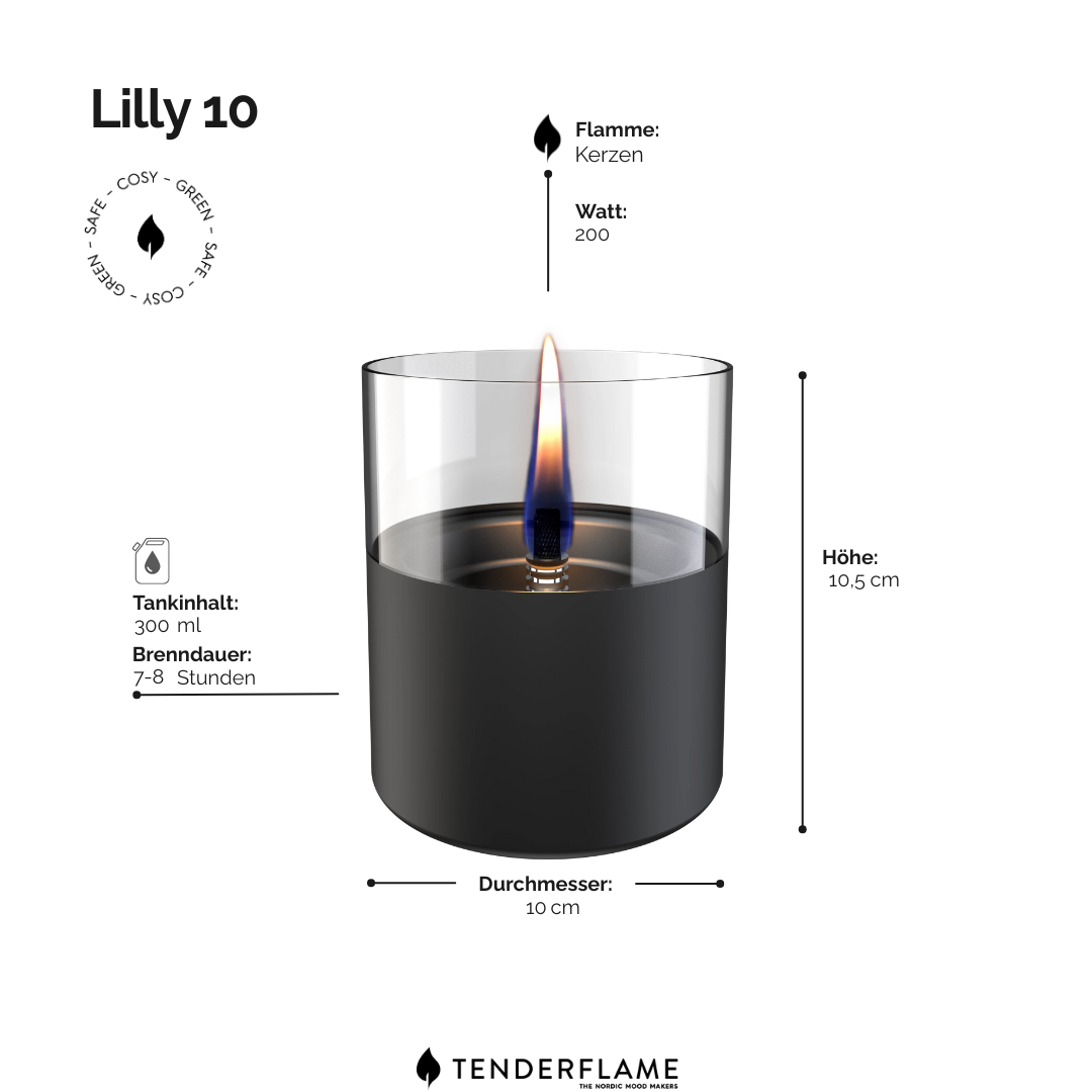 Tischkamin Lilly schwarz