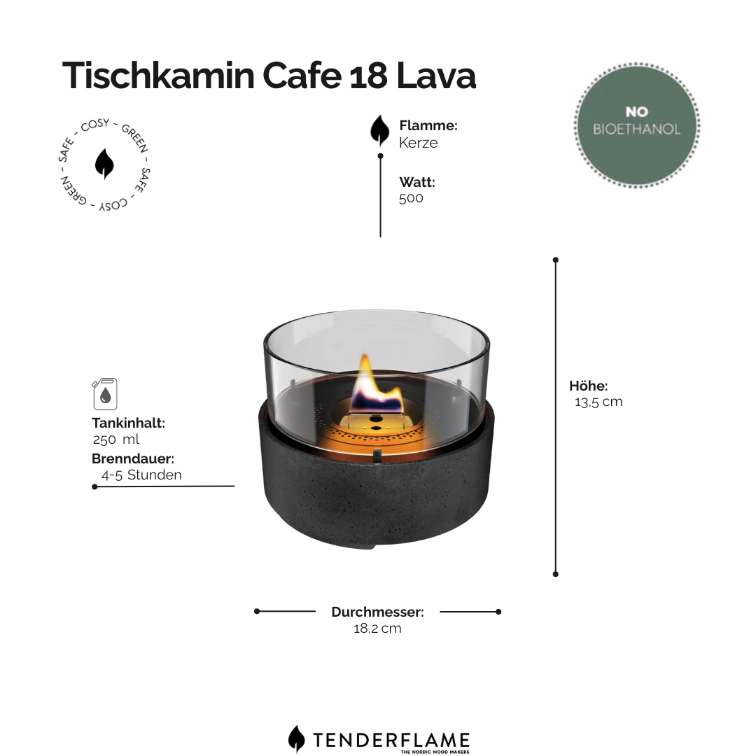 Tischkamin Cafe 18 Lava