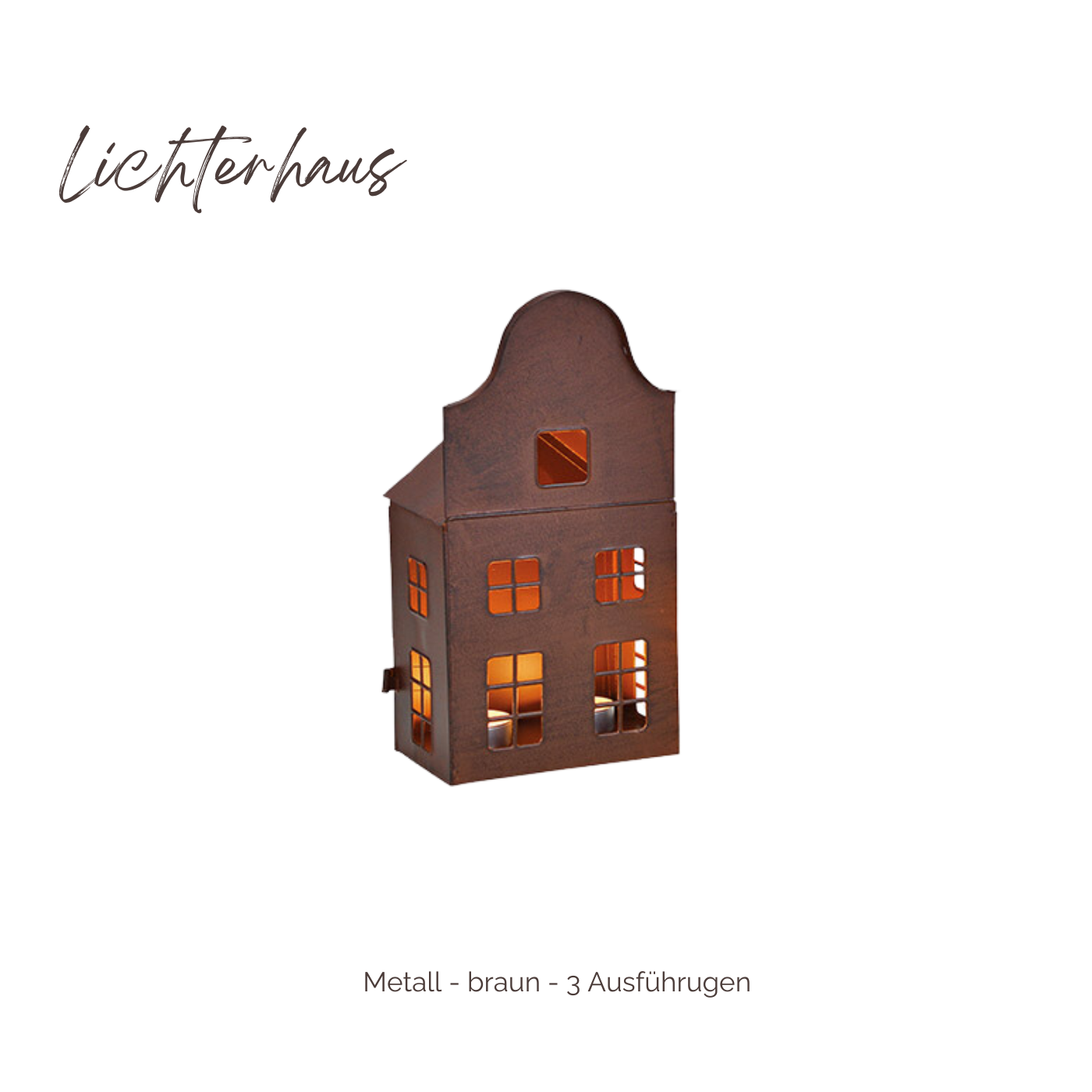 Windlicht Haus - 3er Set