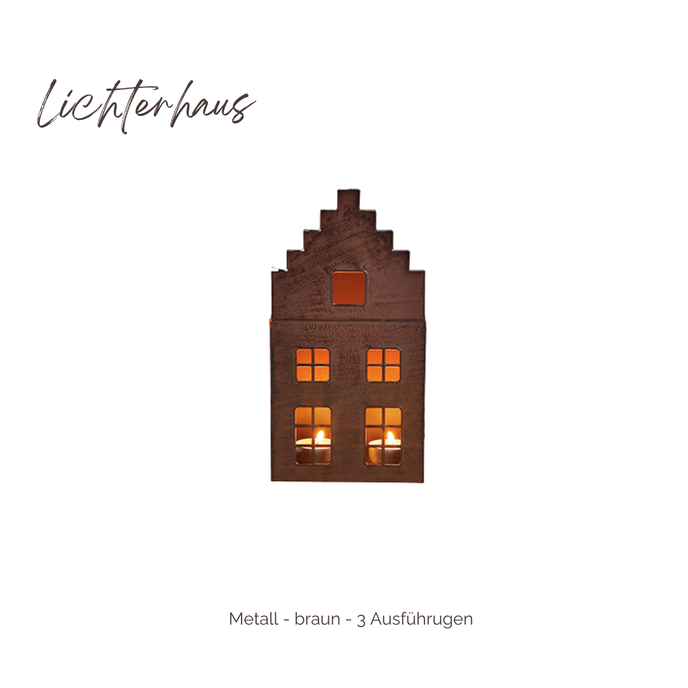 Windlicht Haus - 3er Set