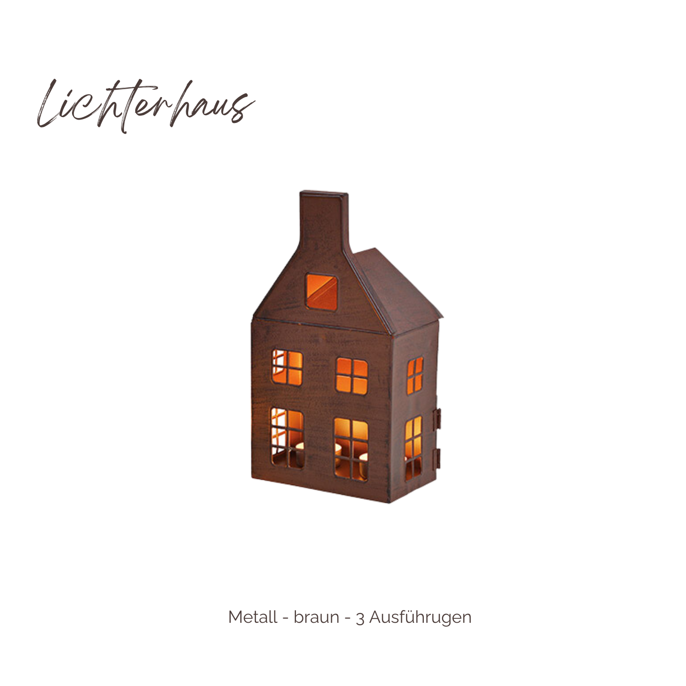 Windlicht Haus - 3er Set