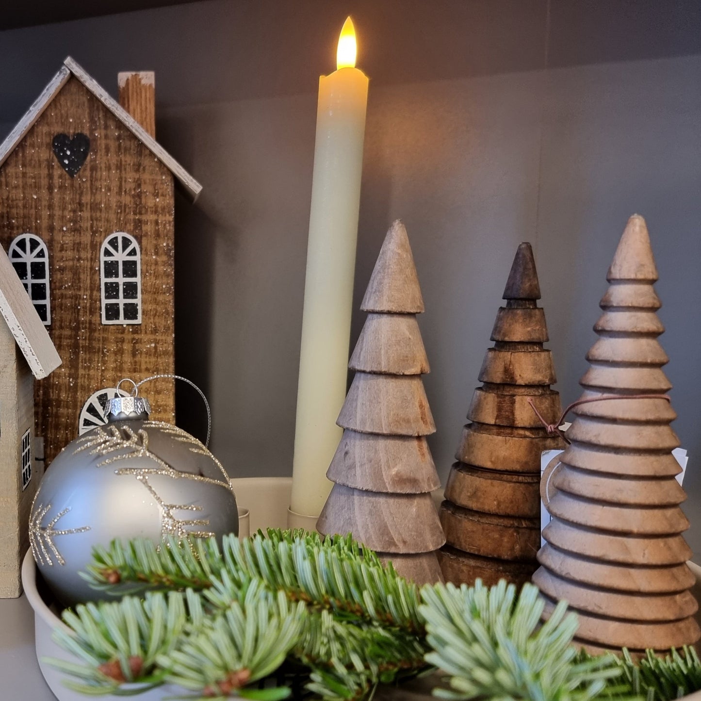 Tannenbaum Stabkerze Weihnachtsdeko Tablettdeko