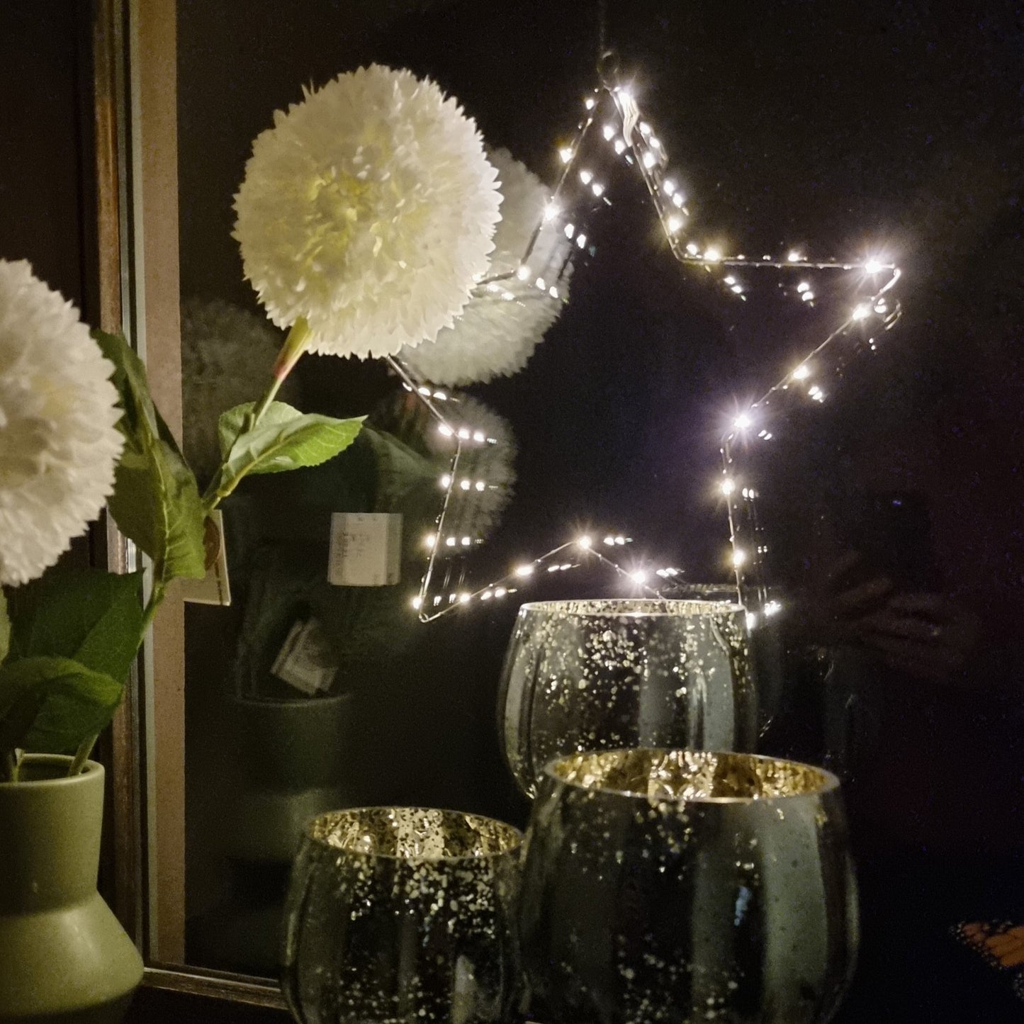 Windlicht Manou schwarz glänzend Kerzenschein