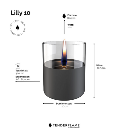 Tischkamin Lilly dunkelgrau