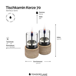 Tischkamin Candle 70 natural Bamboo - 2er Set