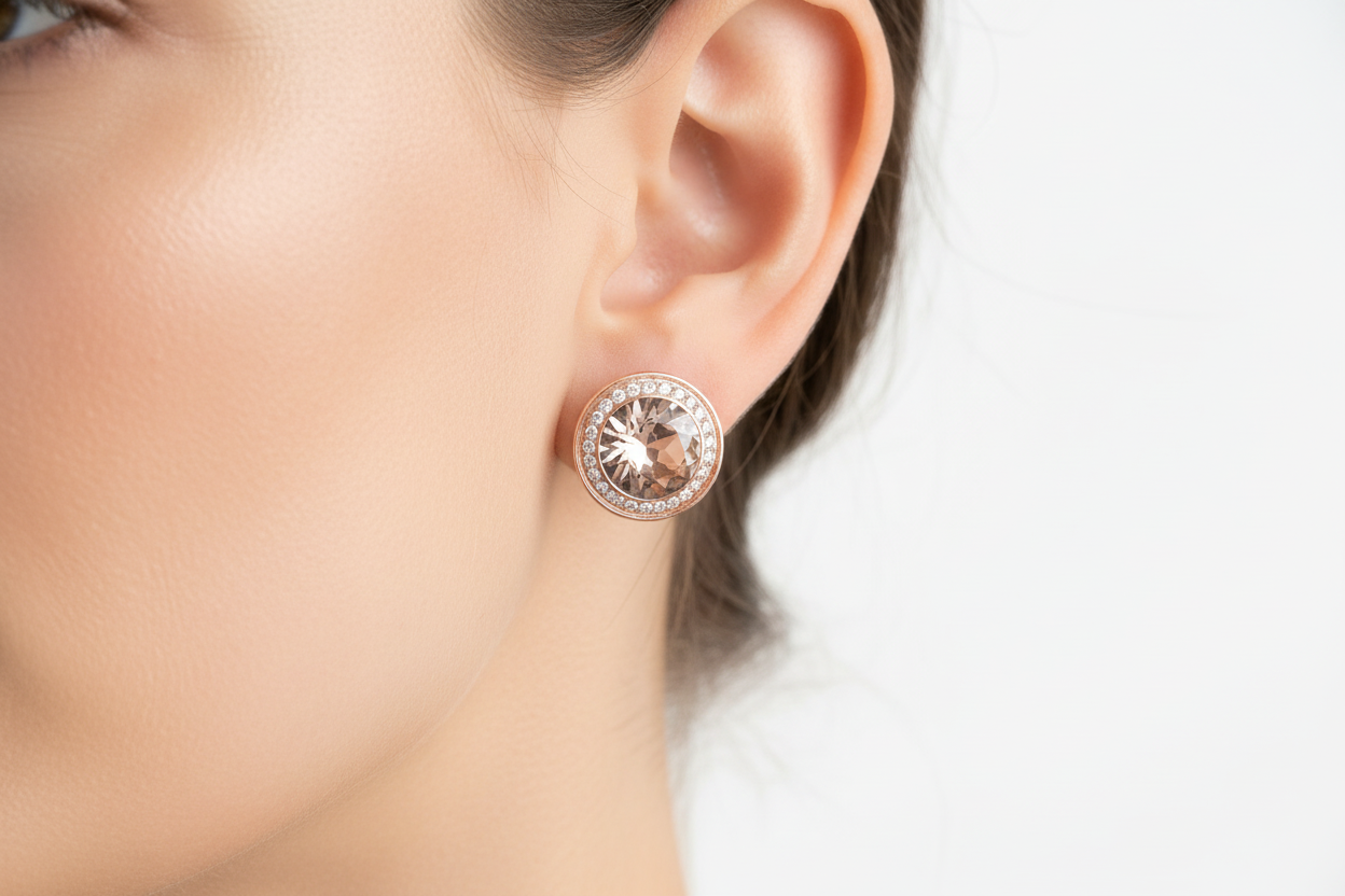 Ohrstecker TONDO deluxe - 9 mm - rosegold