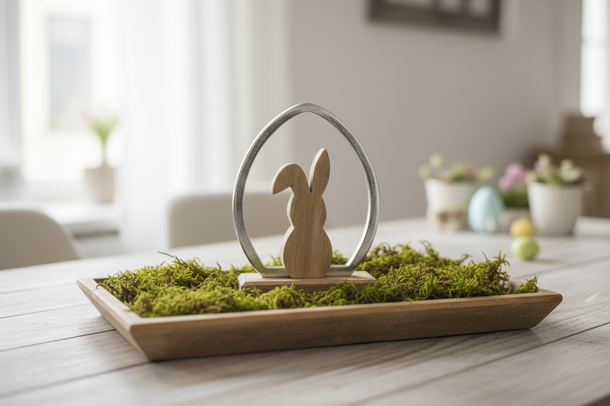 Dekoaufsteller Hase mit Ei