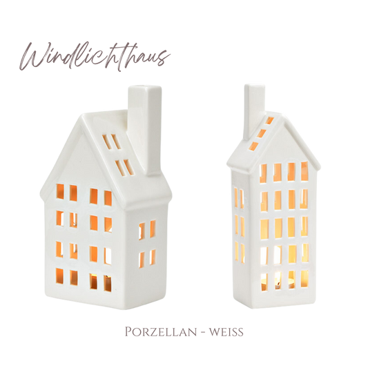 Windlicht-Haus aus Porzellan