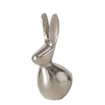 Dekoausteller Lapis Hase aus Metall in silber glänzend