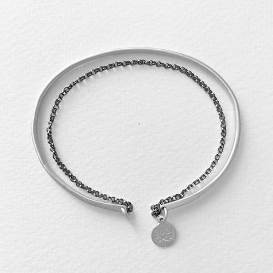 Kettenarmband Silber+Ruthenium