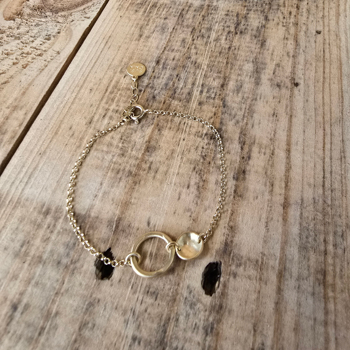 Armband aus 925 sterling silber vergoldet mit kreisförmigen Elementen