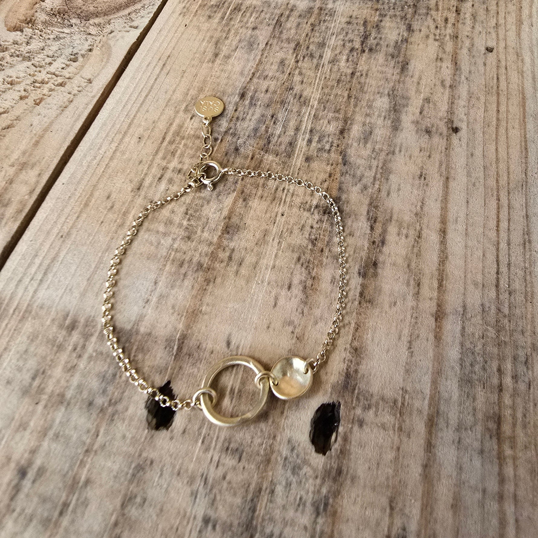 Armband aus 925 sterling silber vergoldet mit kreisförmigen Elementen