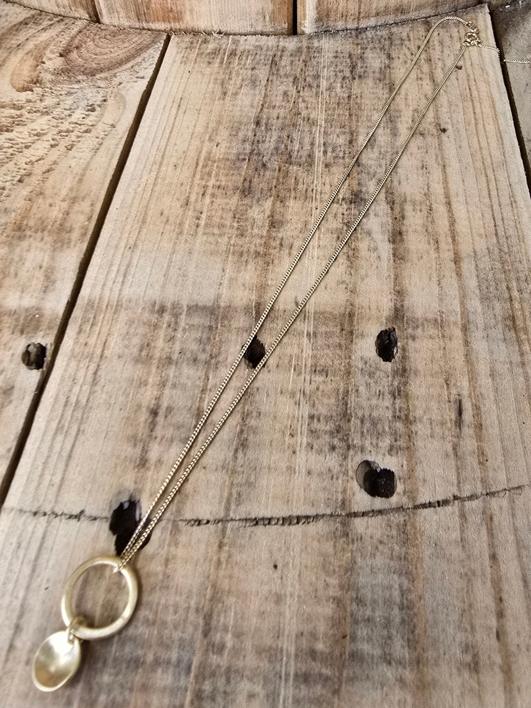 Halskette aus 925 Sterling silber vergoldet mit Anhänger in Kreisform