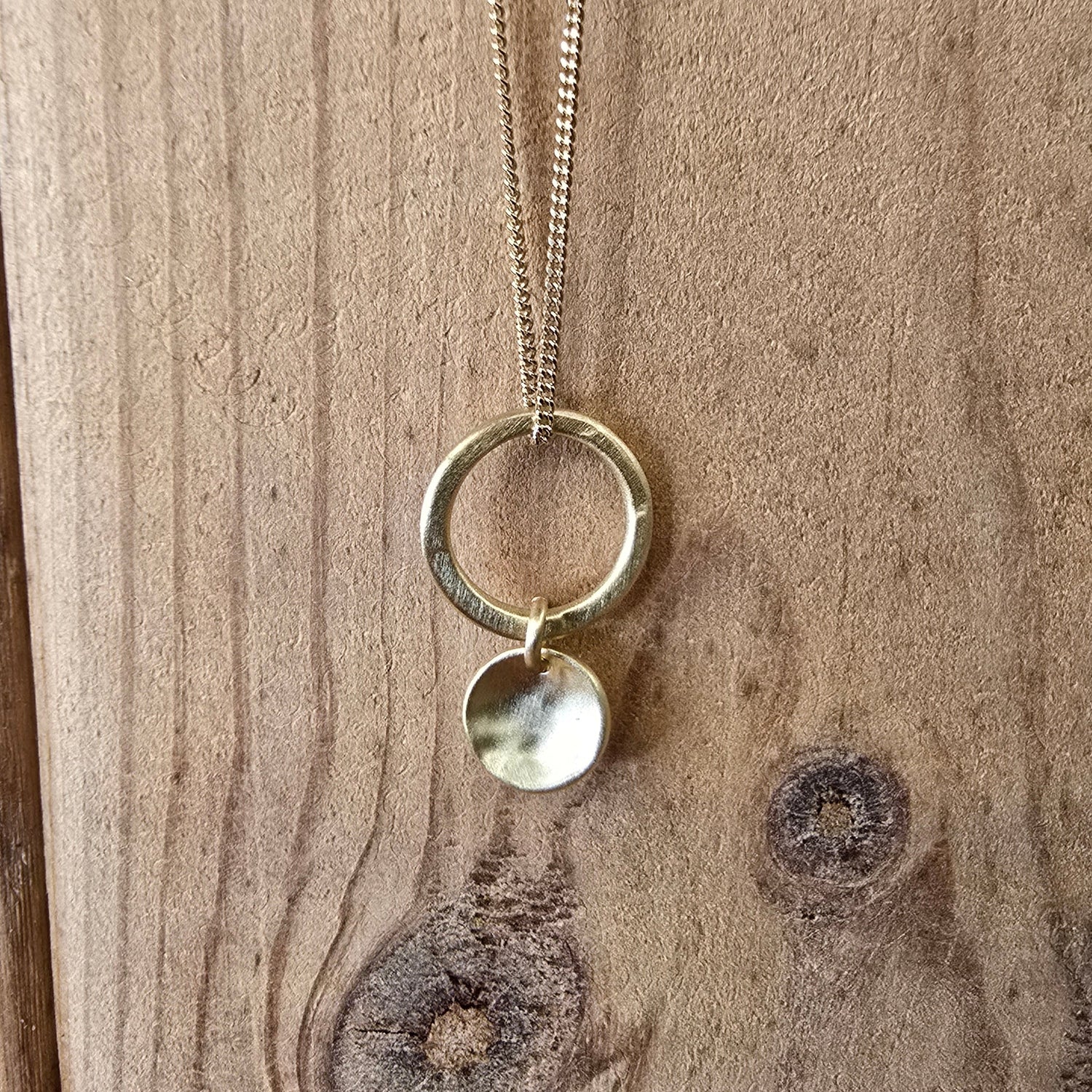 Halskette aus 925 Sterling silber vergoldet mit Anhänger in Kreisform