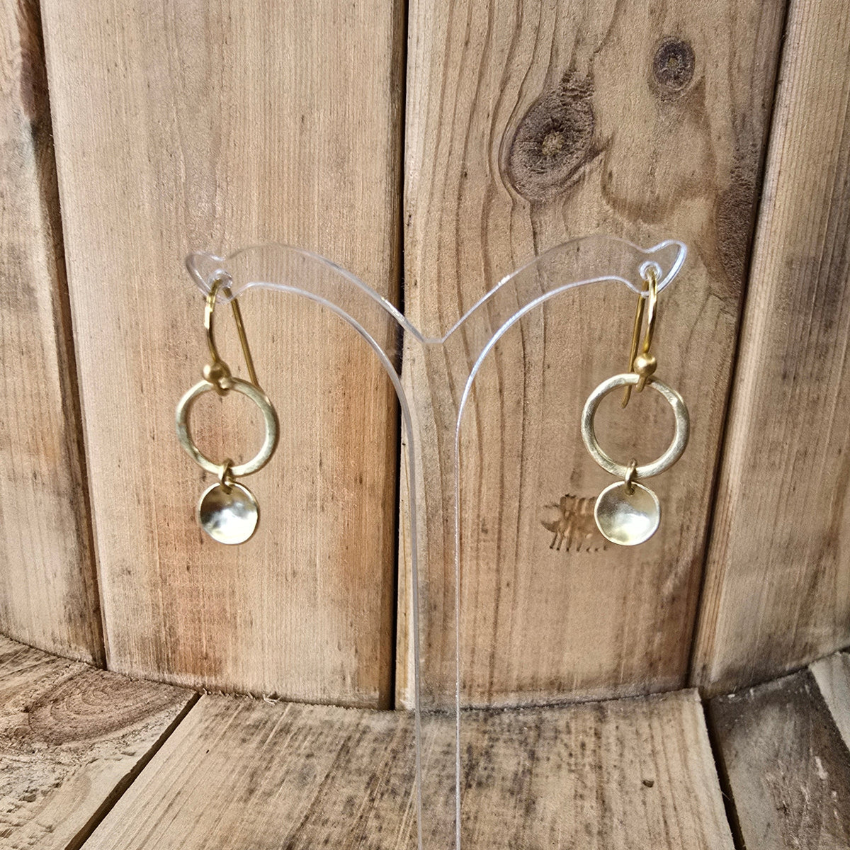Ohrringe mit Anhänger in Kreisform aus 925 sterling silber vergoldet
