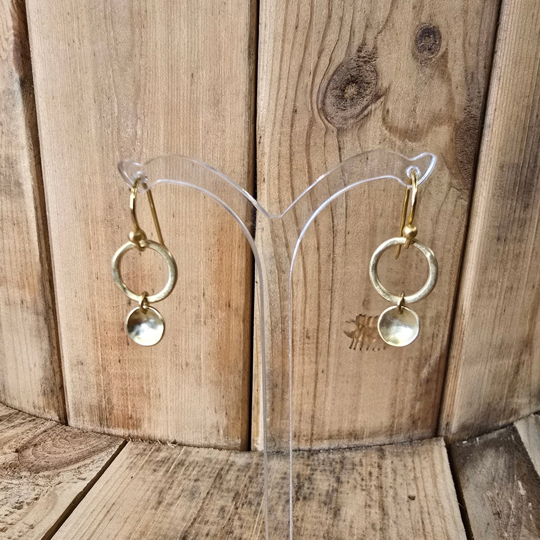 Ohrringe mit Anhänger in Kreisform aus 925 sterling silber vergoldet