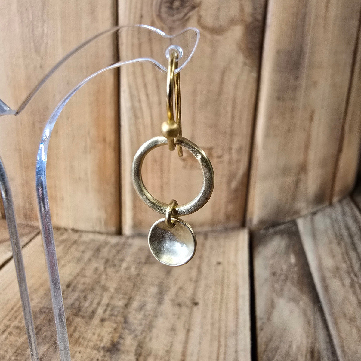 Ohrringe mit Anhänger in Kreisform aus 925 sterling silber vergoldet