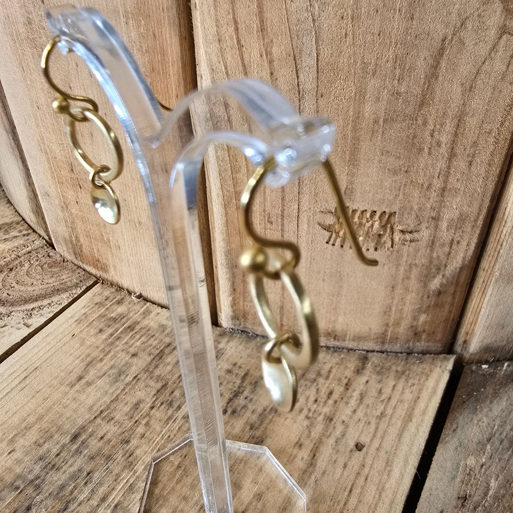Ohrringe mit Anhänger in Kreisform aus 925 sterling silber vergoldet