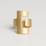 offener Ring aus Sterlingsilber vergoldet  in C Form