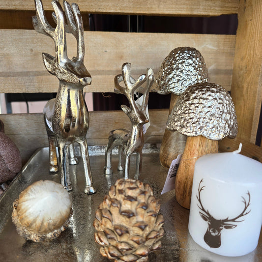 Herbstdeko Hirsch Pilze Tablettdeko