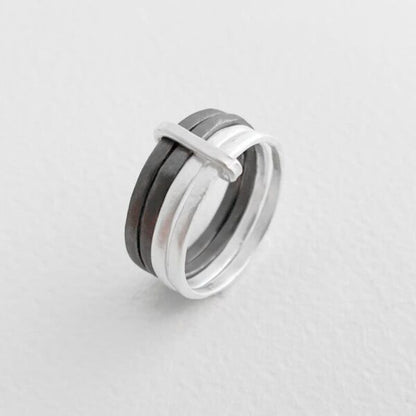 Sophie 4Mix Ring Silber + Ruthenium plattiertes Silber