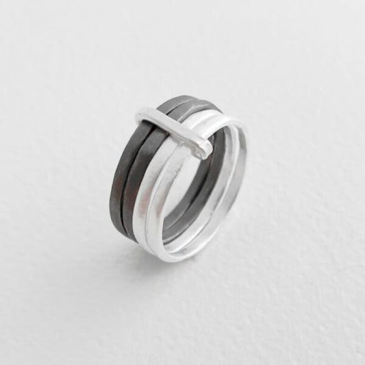 Sophie 4Mix Ring Silber + Ruthenium plattiertes Silber