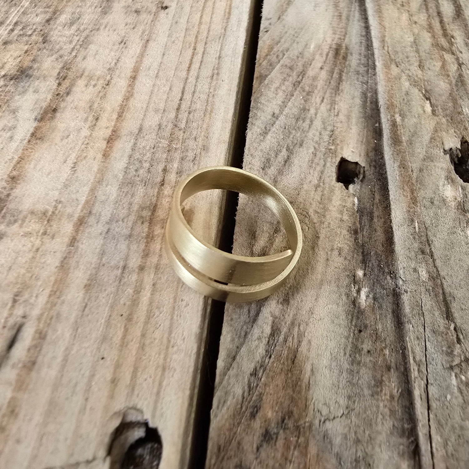 Offener Ring aus 925 silber vergoldet schlicht und glatt gearbeitet