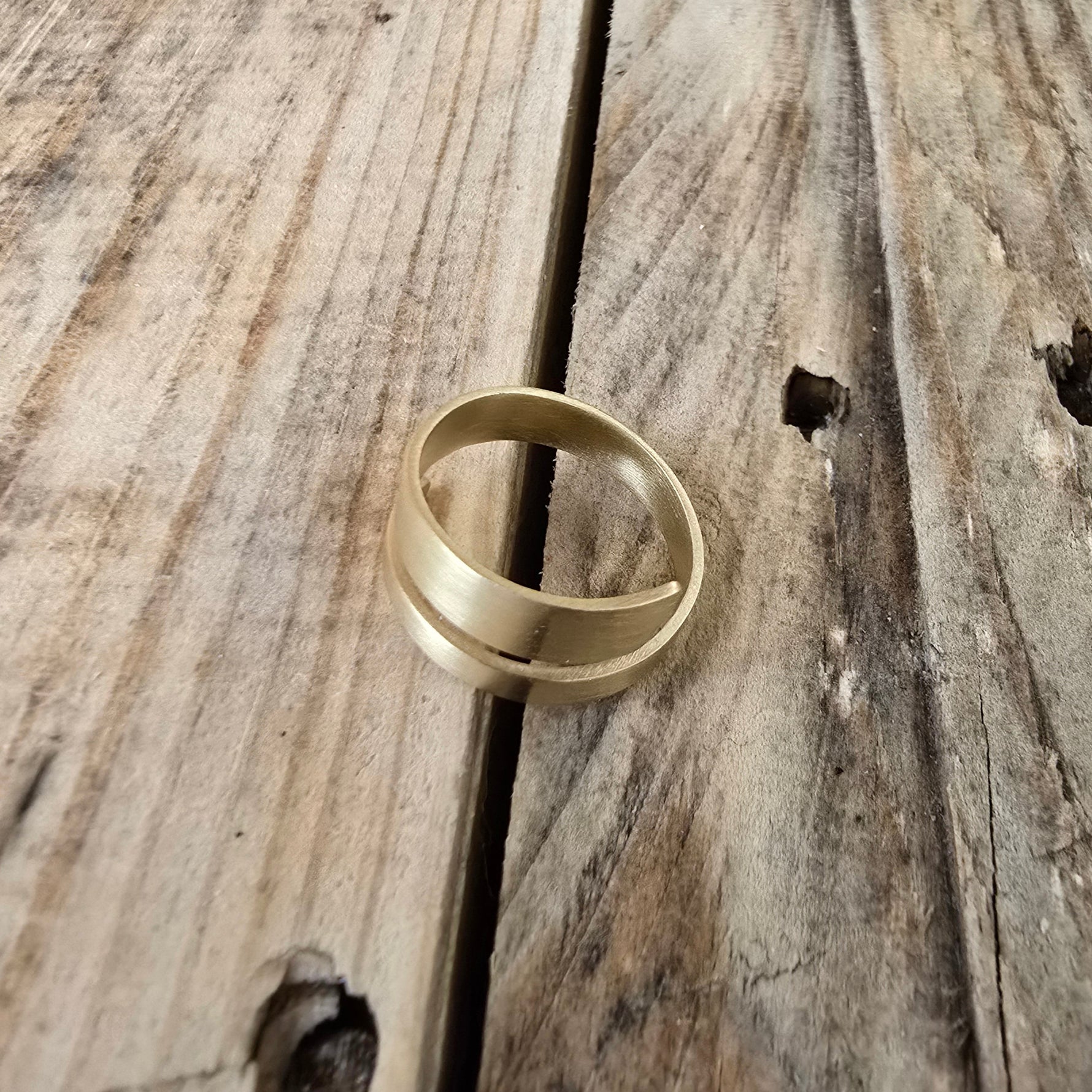 Offener Ring aus 925 silber vergoldet schlicht und glatt gearbeitet
