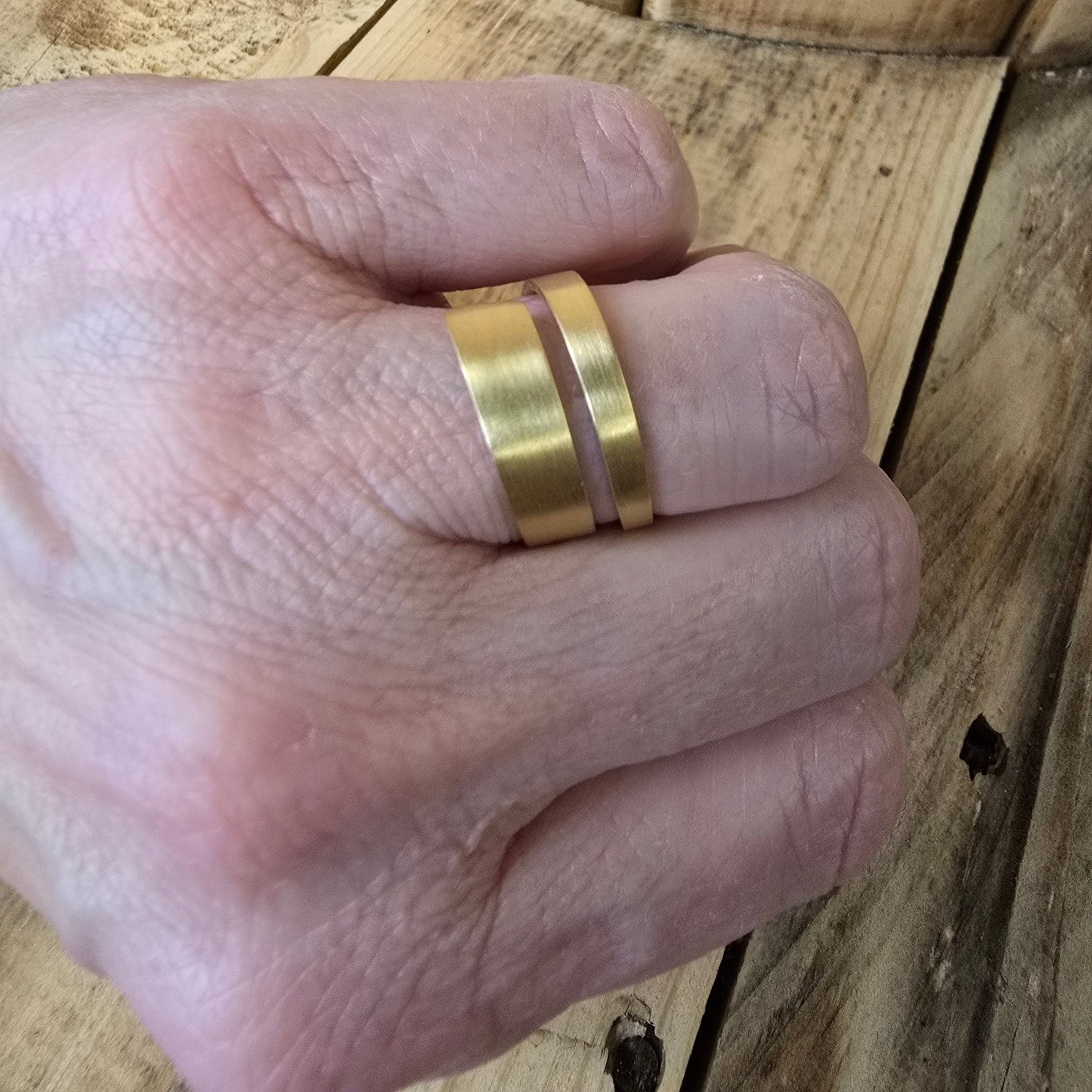 Offener Ring aus 925 silber vergoldet schlicht und glatt gearbeitet