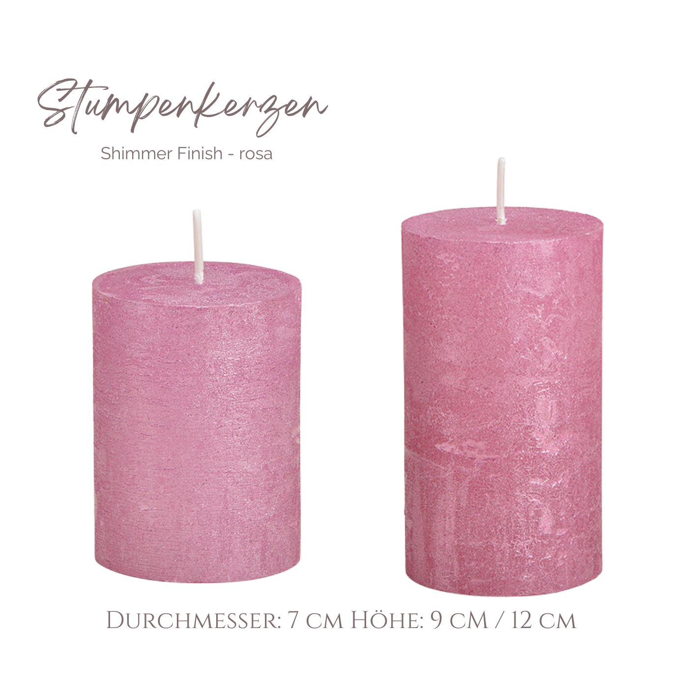 Stumpenkerze mit Shimmer Finish