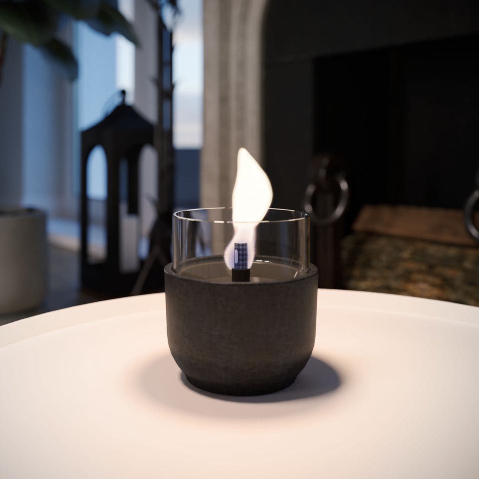 Tischfeuer Tenderflame aus Lava Porzellan