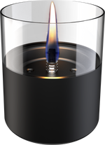 Tischfeuer schwarz mit Edelstahl Docht