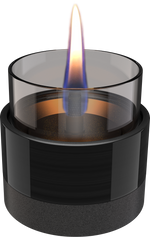 Tenderflame Tischkamin Rosie 8 aus schwarzem Porzellan mit Rauchglas