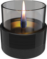 Tenderflame Tischkamin Rosie 14 aus schwarzem Porzellan mit Rauchglas