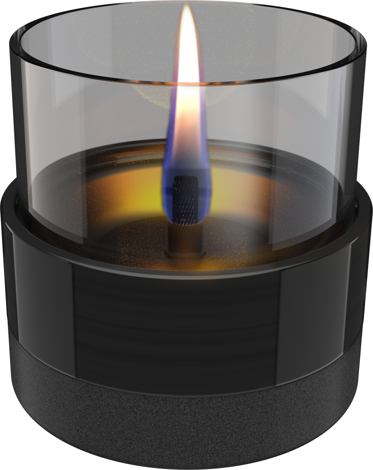 Tenderflame Tischkamin Rosie 14 aus schwarzem Porzellan mit Rauchglas