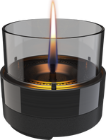 Tenderflame Tischkamin Rosie 10 aus schwarzem Porzellan mit Rauchglas