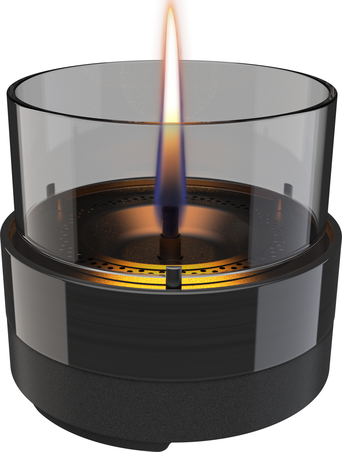 Tenderflame Tischkamin Rosie 10 aus schwarzem Porzellan mit Rauchglas