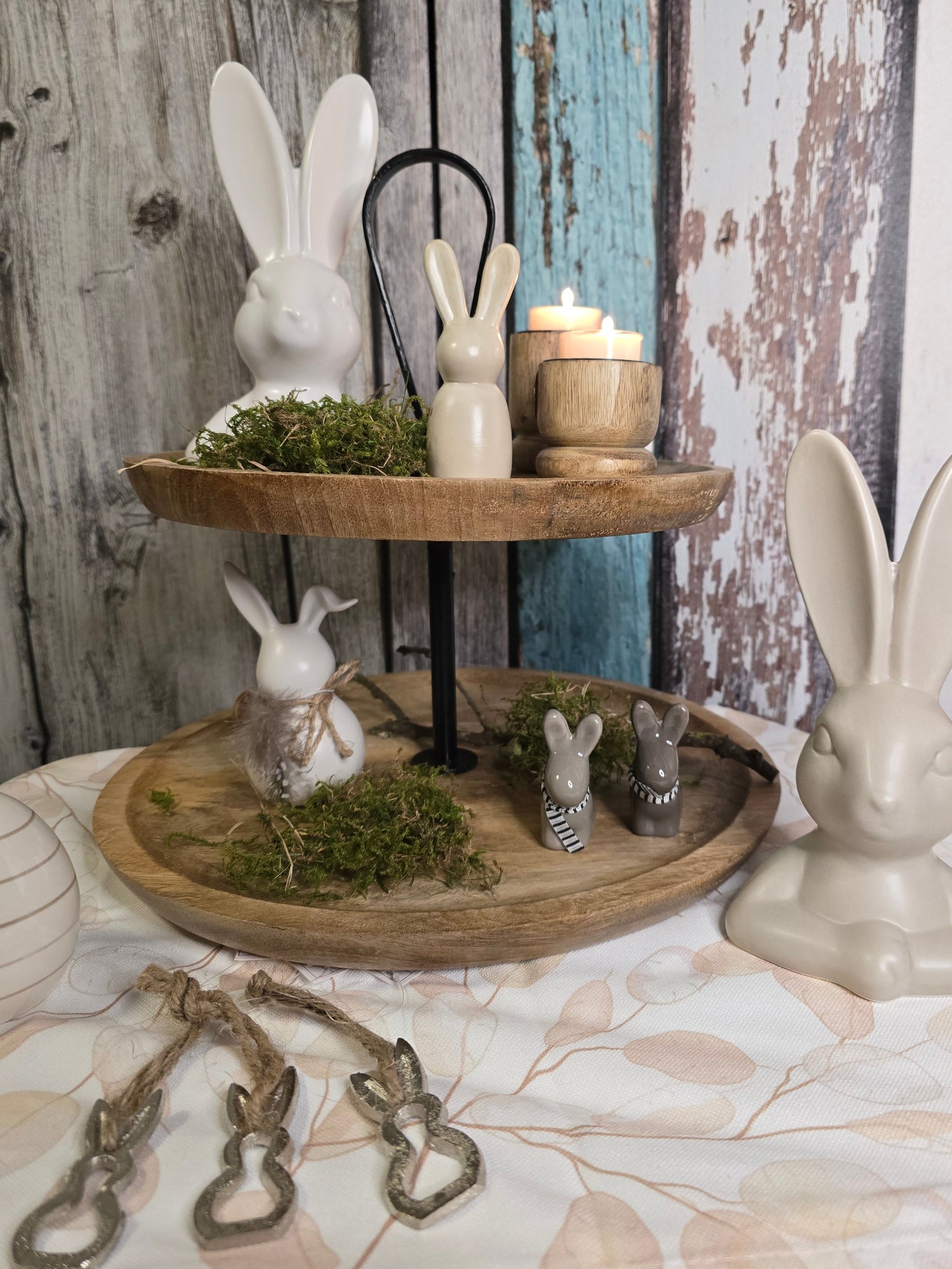 Dekoanhänger in Hasenform aus Alu mit Juteband