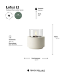 Tischkamin mit Kerzenflamme im Betonsockel