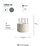 Tischkamin Glow 12 mit Betonsockel und Kerzenflamme