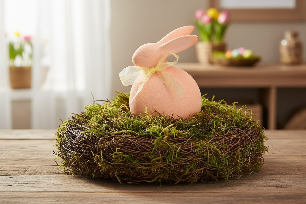 Dekoaufsteller Hase mit Schleife