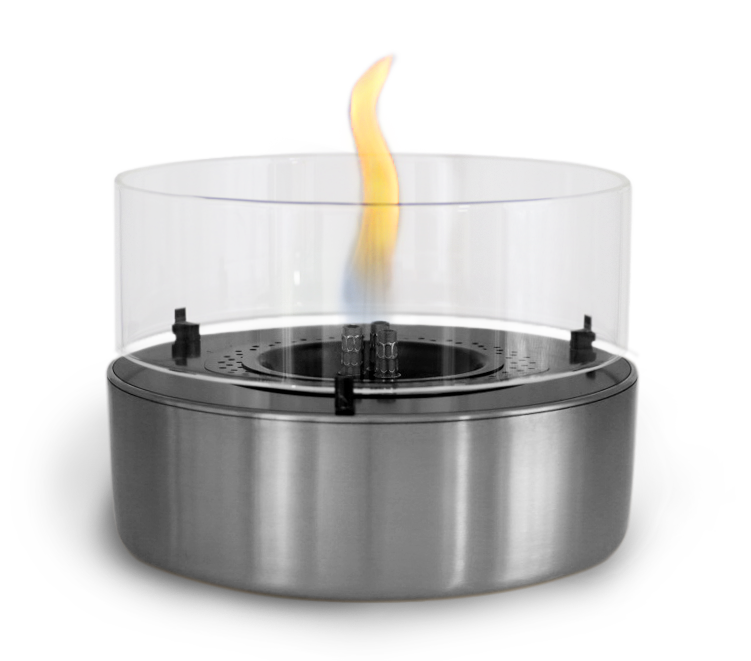 Tischkamin Cafe 18 - gebürsteter Stahl